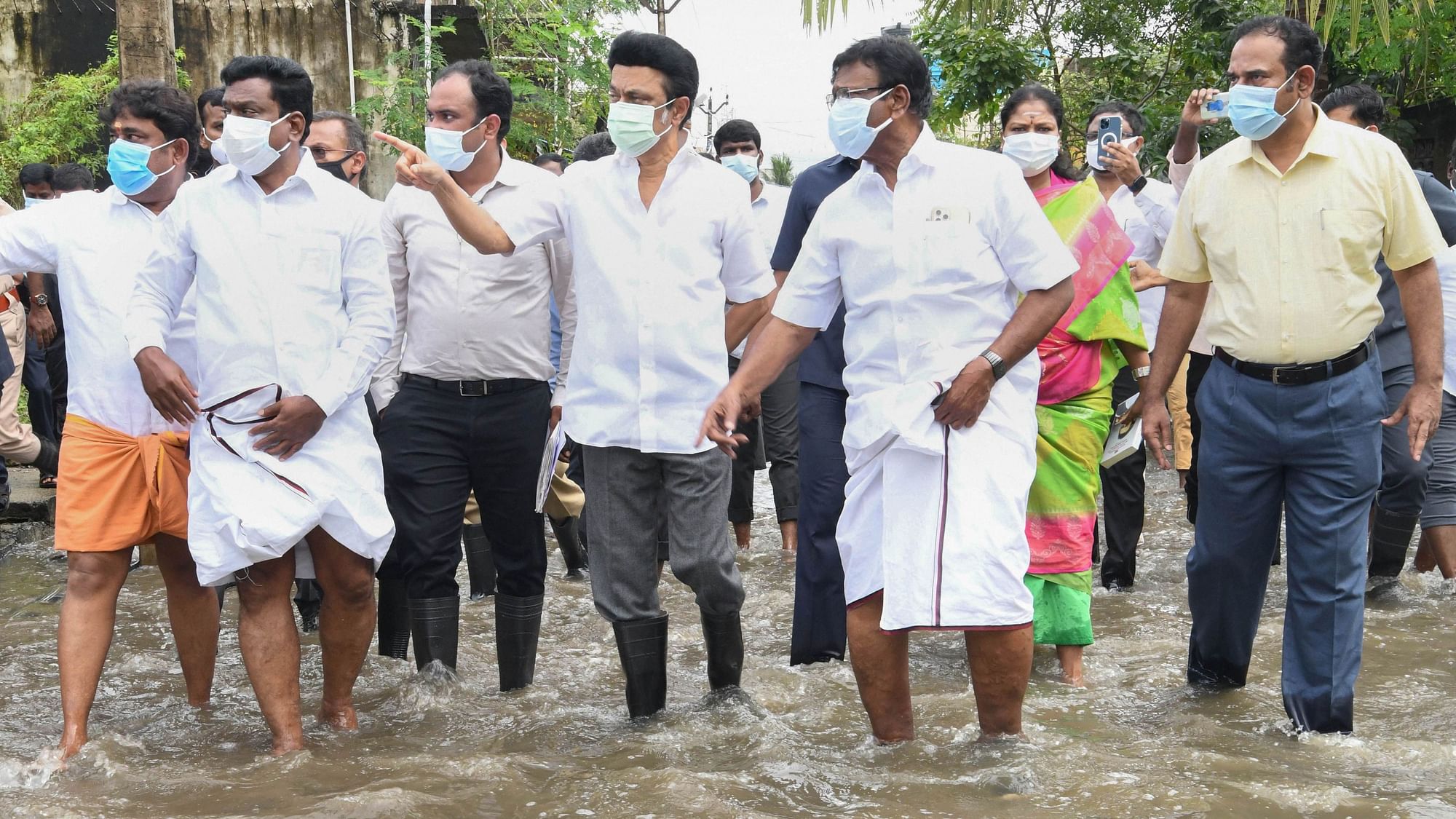 <div class="paragraphs"><p>Tamil Nadu Chief Minister MK Stalin visits flood-affected areas in Chennai, Sunday, 28 November.</p></div>