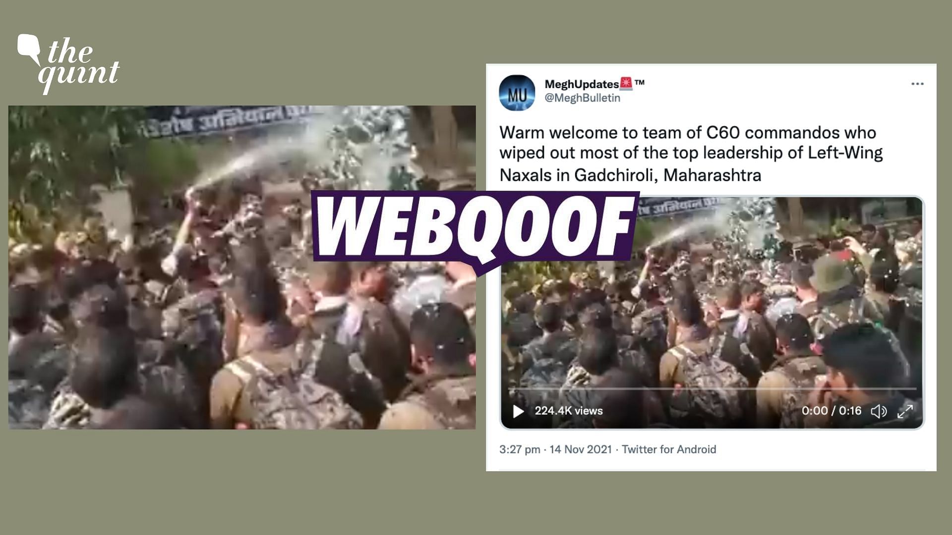 <div class="paragraphs"><p>An old video of C-60 commandos being welcomed is being falsely linked to the recent encounter in Gadchiroli with Maharashtra police wherein 26 naxals were killed.</p></div>