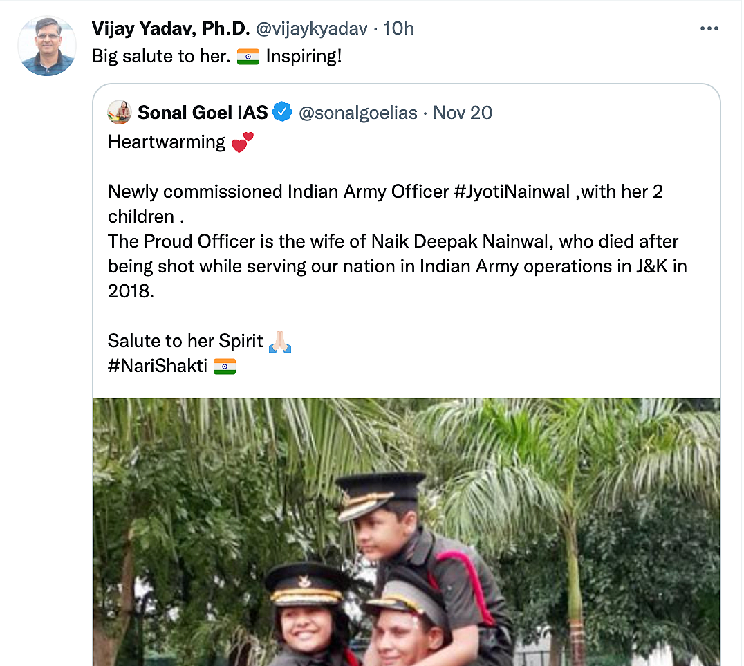 Wife Joins Indian Army as a Tribute to Martyred Husband 3 Years After His Death