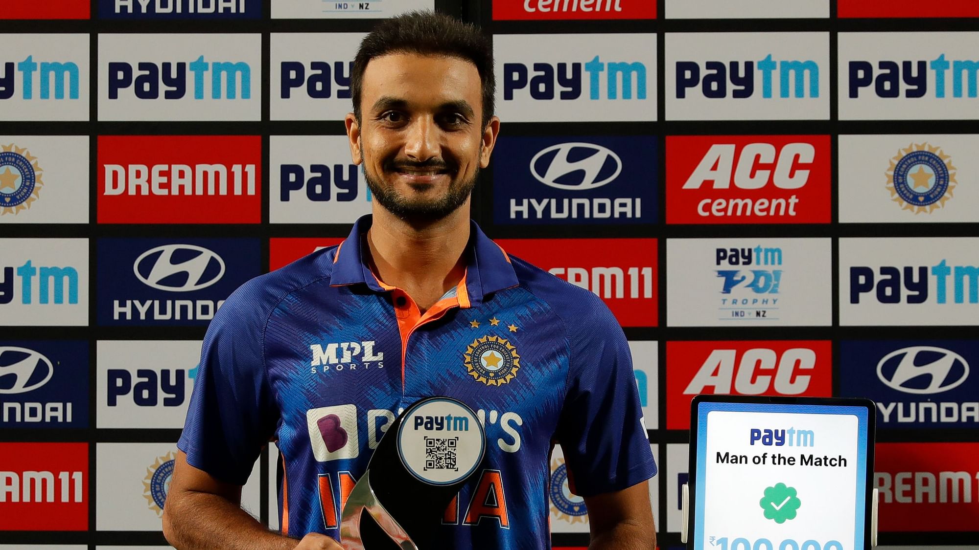 <div class="paragraphs"><p>Harshal Patel was named Player of the Match in the second T20I between India and New Zealand in Ranchi.</p></div>