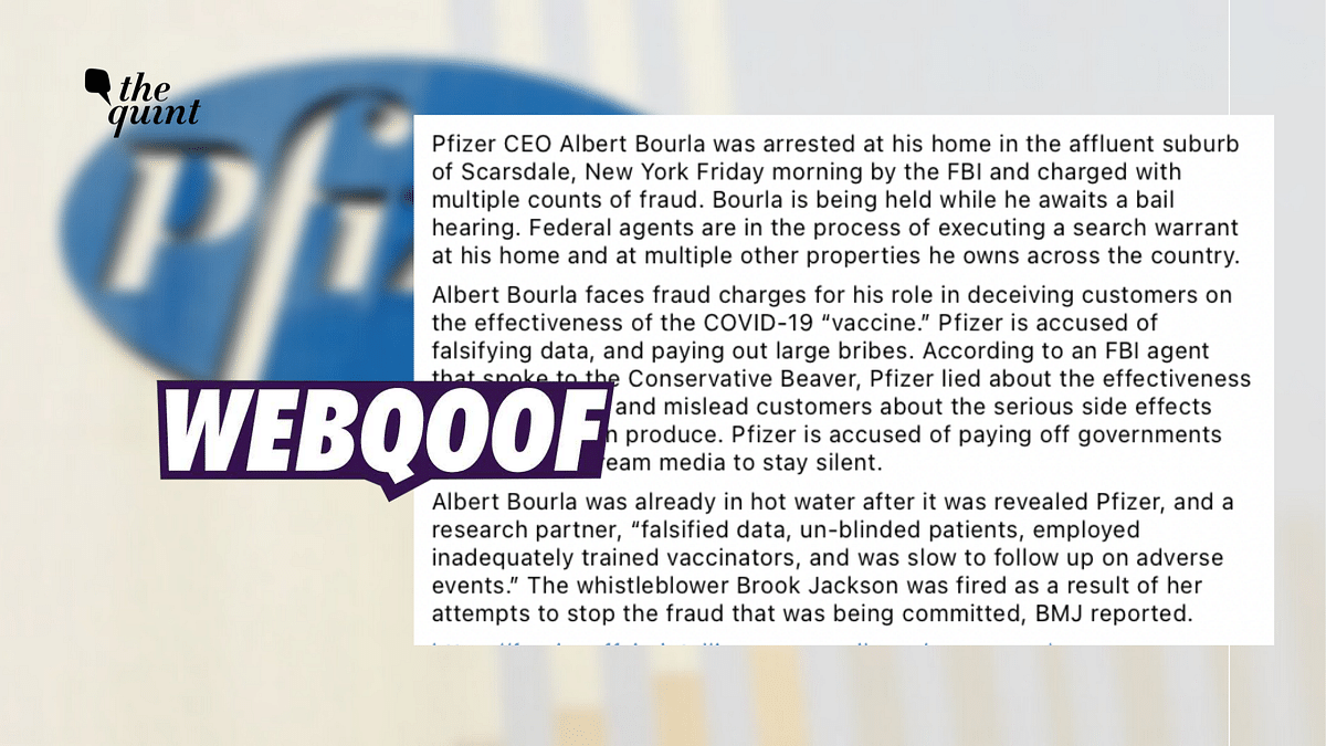 No, Pfizer’s CEO Albert Bourla Was Not Arrested by the FBI for Fraud