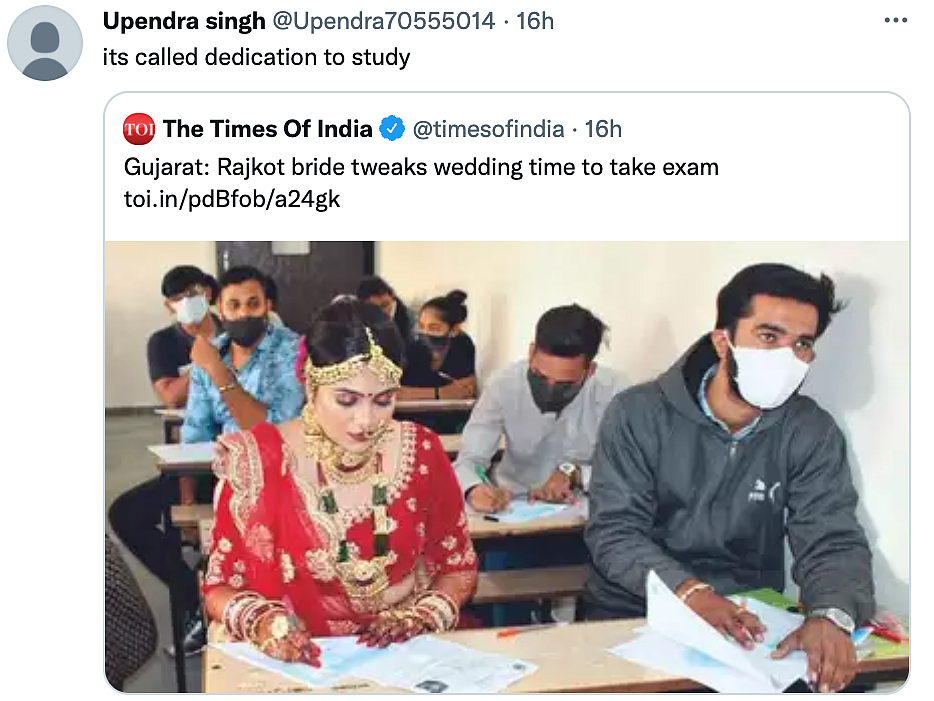 Bride Appearing for Exams Before Marriage Gets Lauded Online