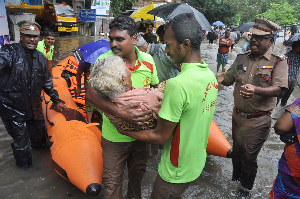 Chennai woke up on Monday morning to flooding for the second day in a row as it saw incessant showers.