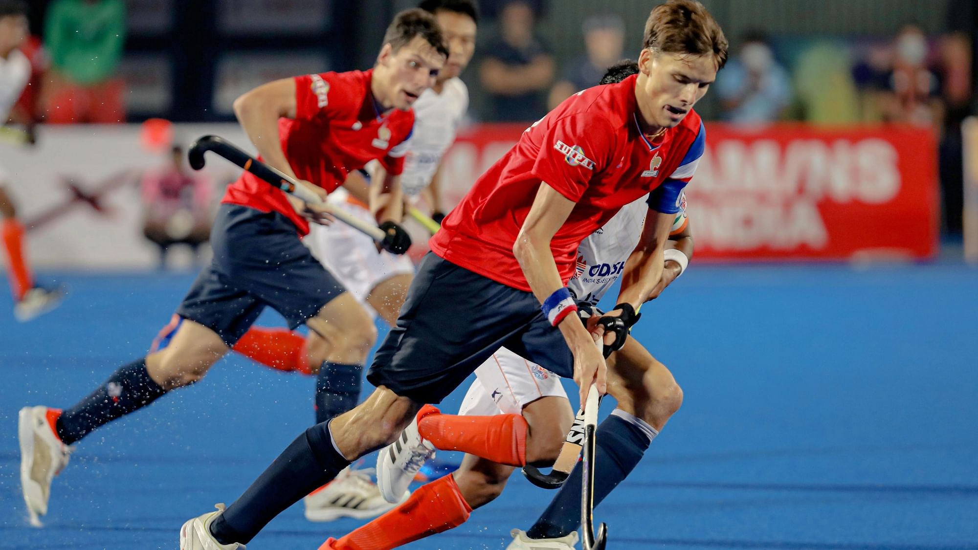 <div class="paragraphs"><p>France beat India 5-4 in both teams' first match of the 2021 Junior Men's Hockey World Cup.</p></div>