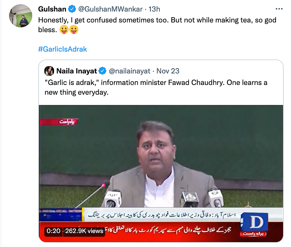 Twitter Finds Its Entertainment for the Day as Pak Minister Calls Garlic ‘Adrak’