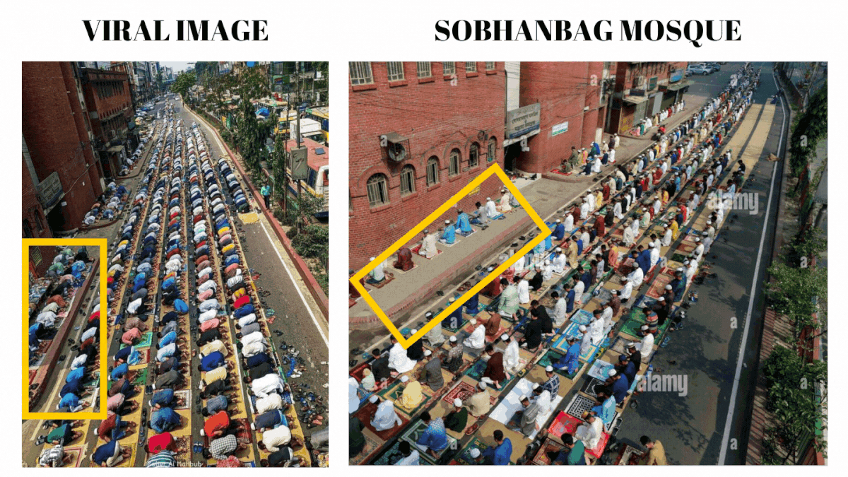 We found that the image showed the Sobhanbag mosque in Bangladesh's Dhaka.
