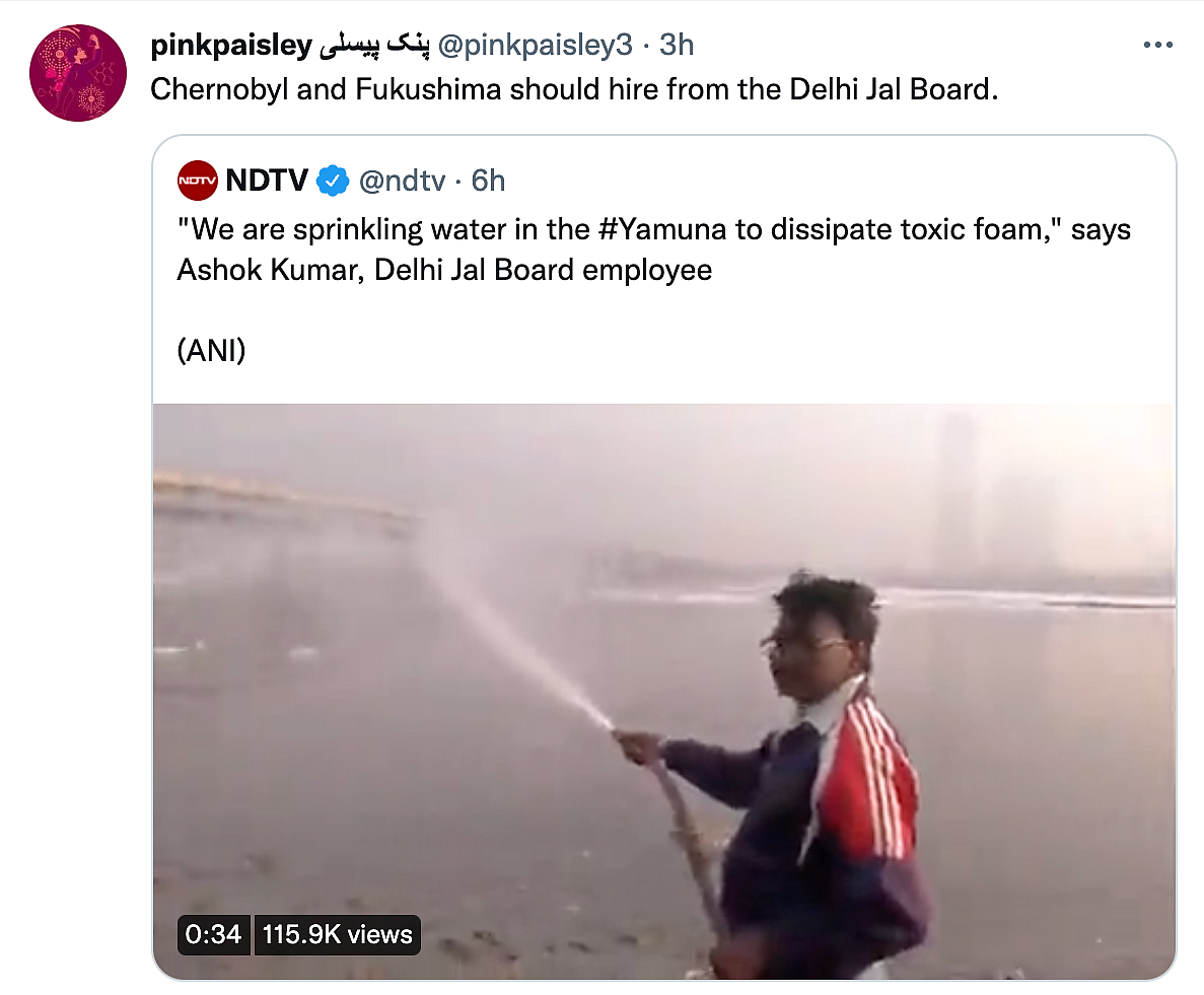 'RIP Science': Govt Sprays Water in Yamuna to Curb Toxic Foam, Twitter Reacts