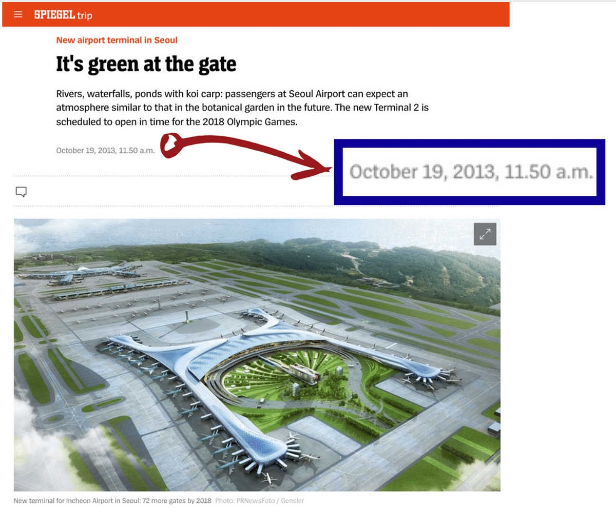The image shows the Incheon international airport in South Korea and not Noida International airport in Jewar.