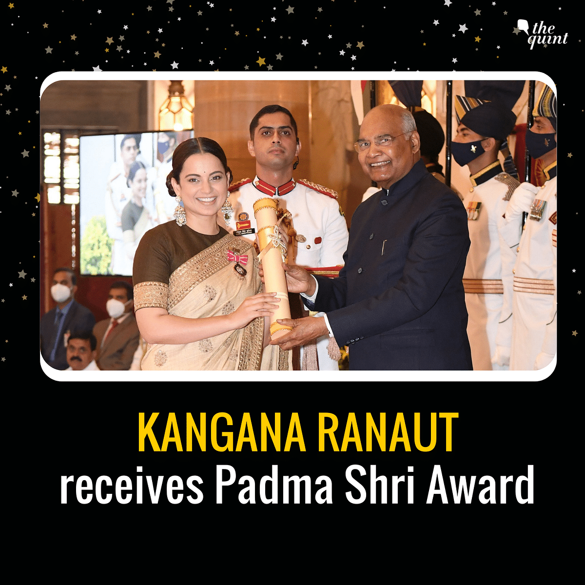 Swaraj's daughter accepted the award from President Kovind, while Jaitley's award was received by his wife.