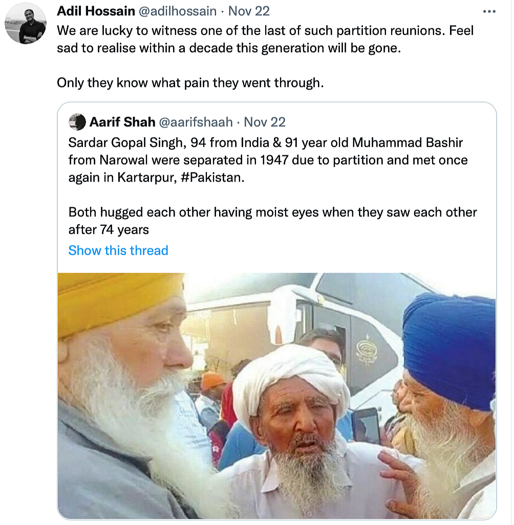 Separated by Partition, Two Friends Reunite at Kartarpur After 74 Years