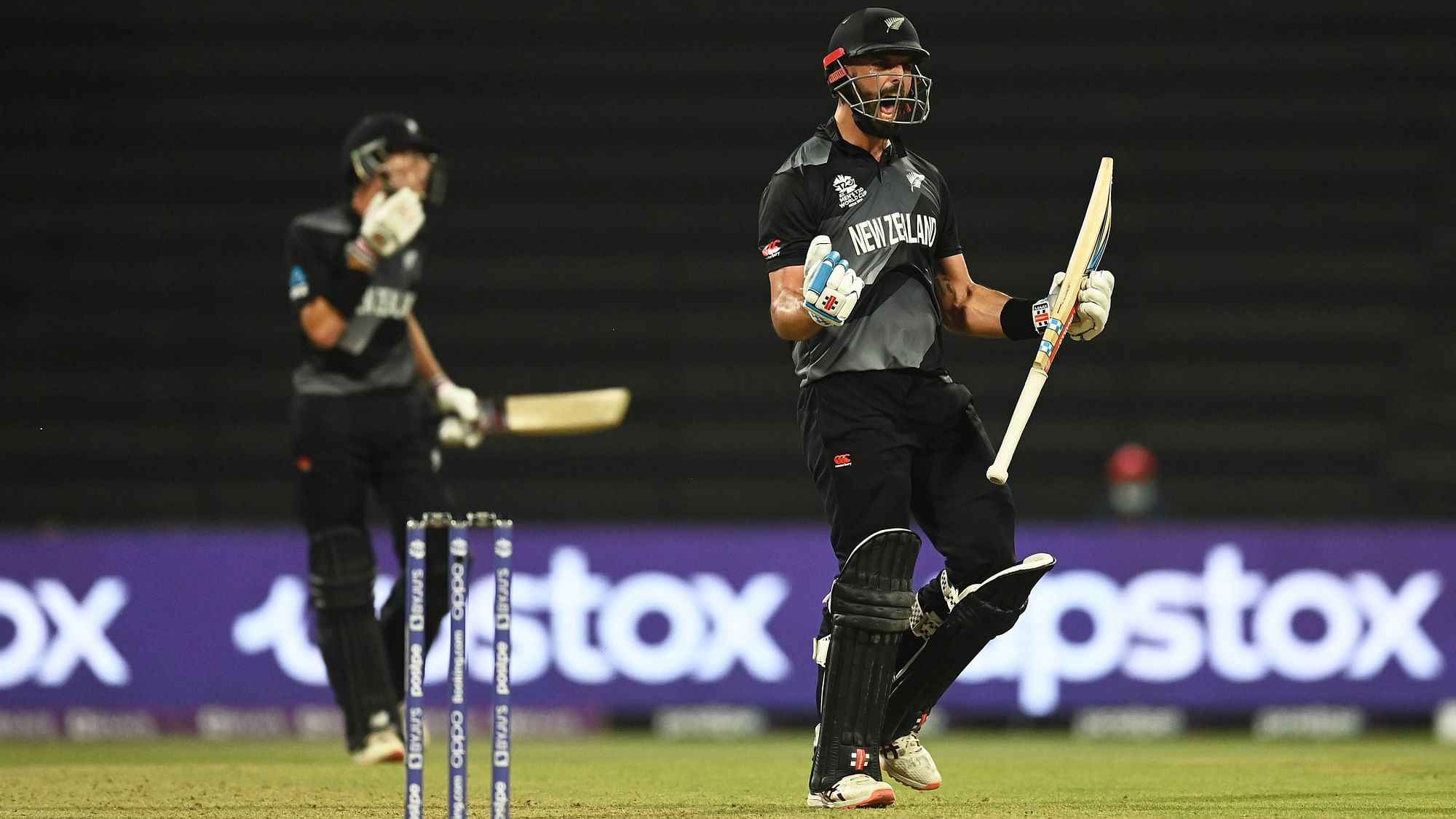 <div class="paragraphs"><p>Jimmy Neesham celebrating after New Zealand's win on Wednesday.</p></div>