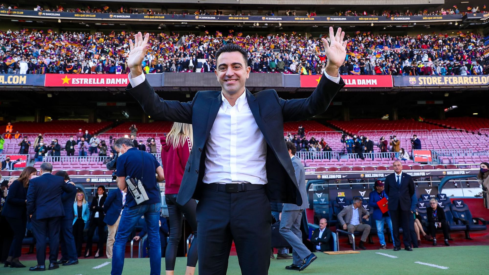 <div class="paragraphs"><p>Barcelona's new coach Xavi.</p></div>