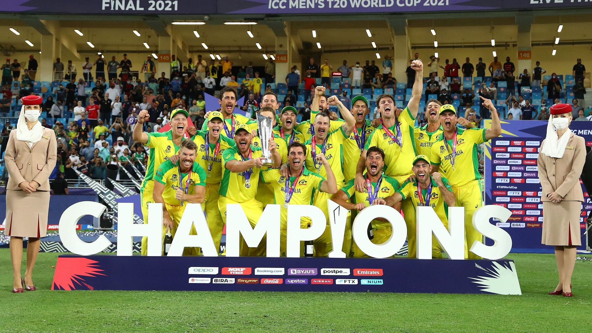 <div class="paragraphs"><p>Australia won their maiden T20 men's World Cup in Dubai on Sunday</p></div>