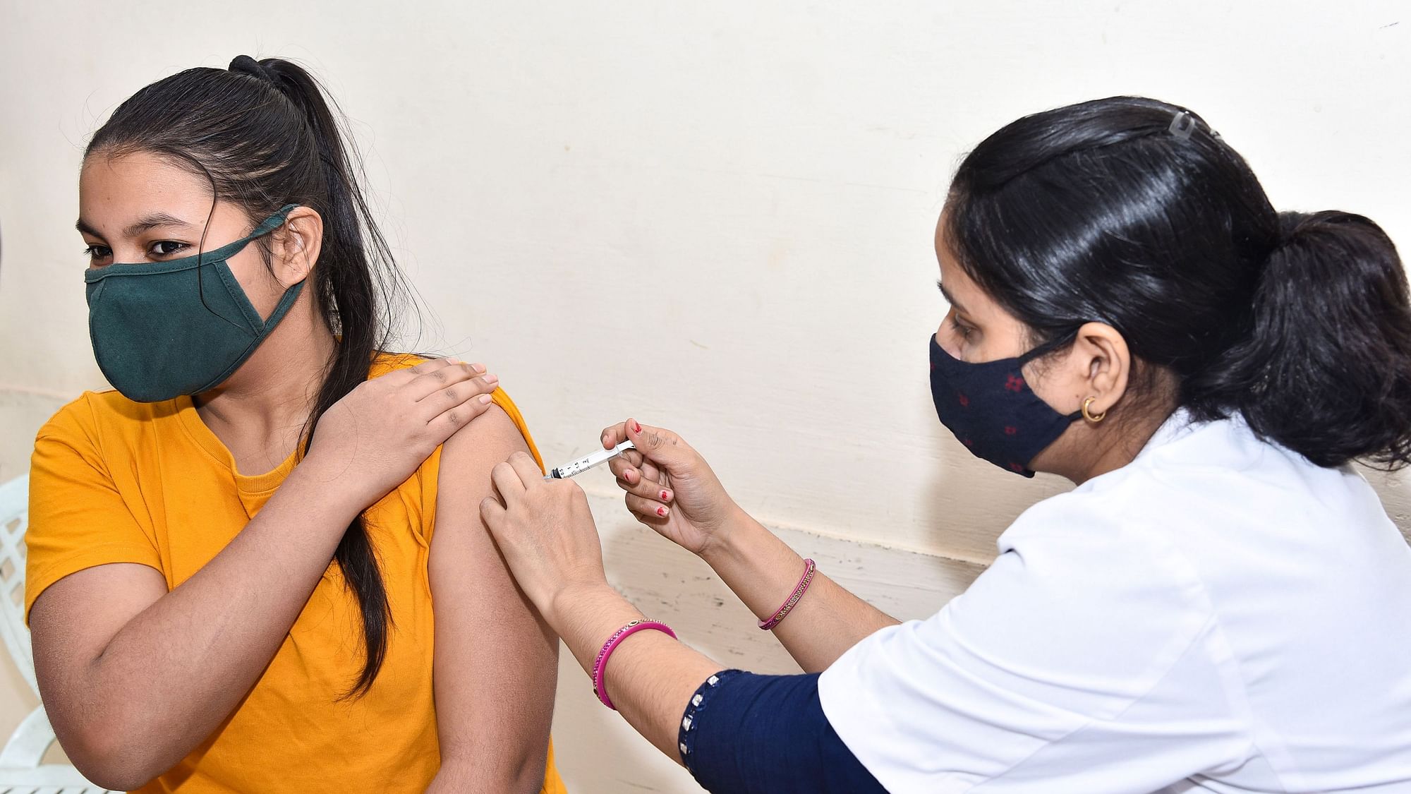 <div class="paragraphs"><p>A health worker administers a dose of COVID-19 vaccine to a beneficiary during a special vaccination camp. Image used for representative purposes.&nbsp;</p></div>