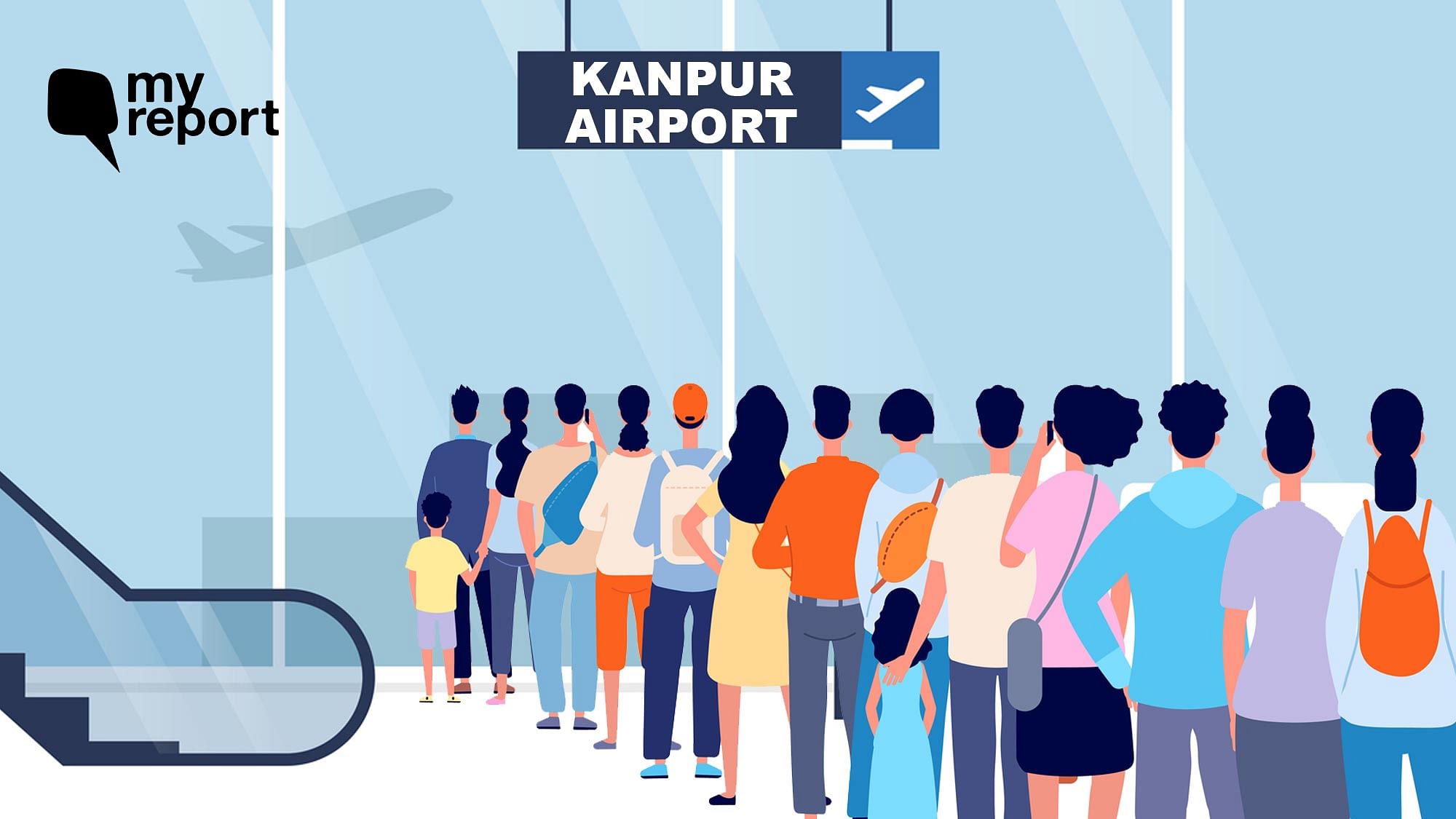 <div class="paragraphs"><p>Limited space at the Kanpur airport leads to overcrowding and passengers are unable to maintain social distancing.</p></div>