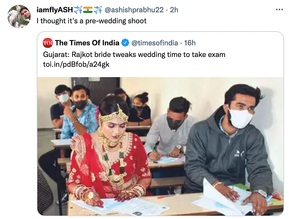 Bride Appearing for Exams Before Marriage Gets Lauded Online