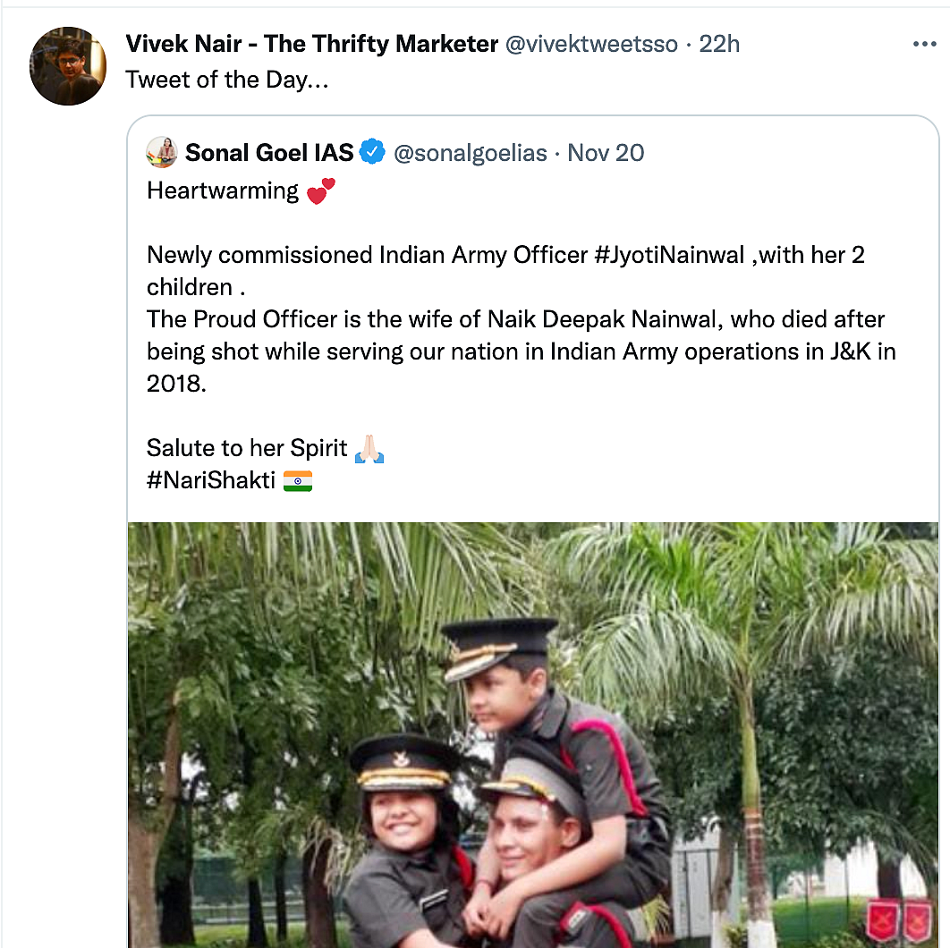 Wife Joins Indian Army as a Tribute to Martyred Husband 3 Years After His Death