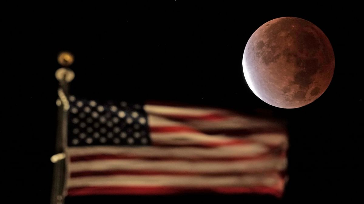 In Photos: Partial Lunar Eclipse Makes the Moon Appear Red