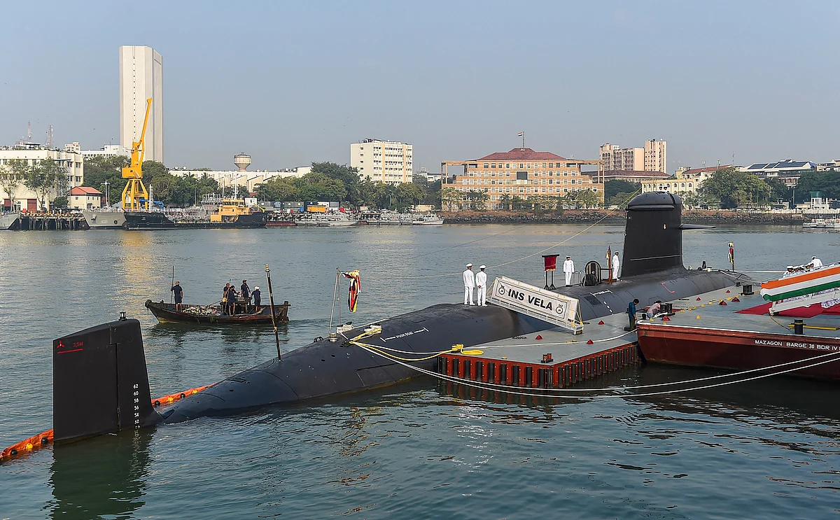<div class="paragraphs"><p>Commissioning ceremony of INS Vela Submarine at Naval Dockyard in Mumbai, Thursday, 25 November</p></div>