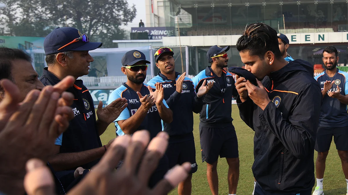 <div class="paragraphs"><p>Shreyas Iyer is making his debut in the Kanpur Test vs New Zealand.</p></div>