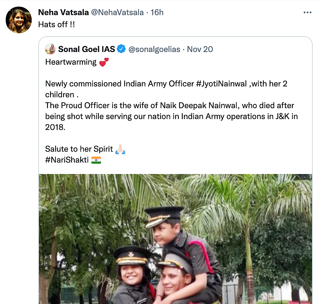 Wife Joins Indian Army as a Tribute to Martyred Husband 3 Years After His Death