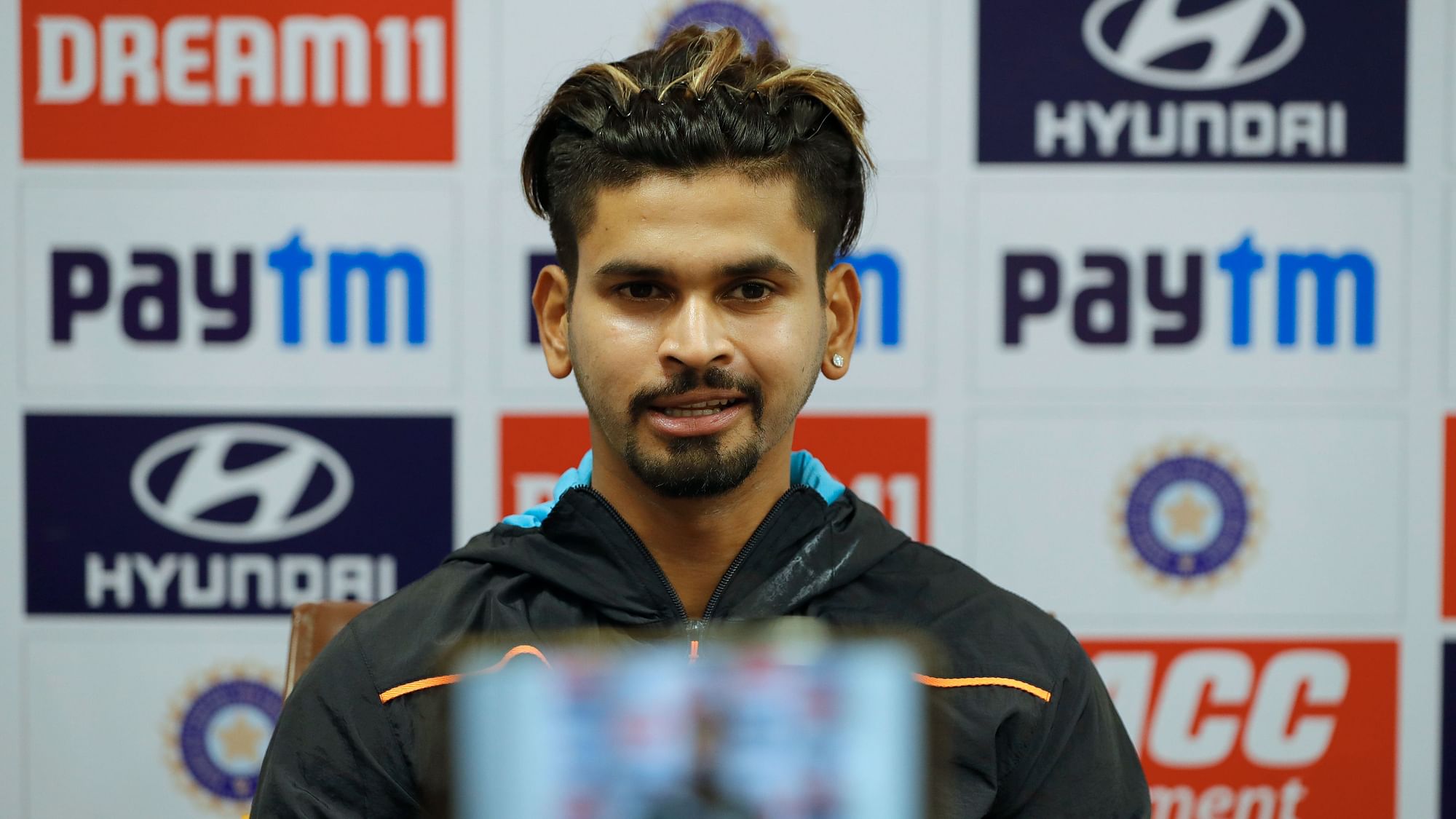 <div class="paragraphs"><p>Shreyas Iyer spoke to the media after scoring a century on Test debut.</p></div>