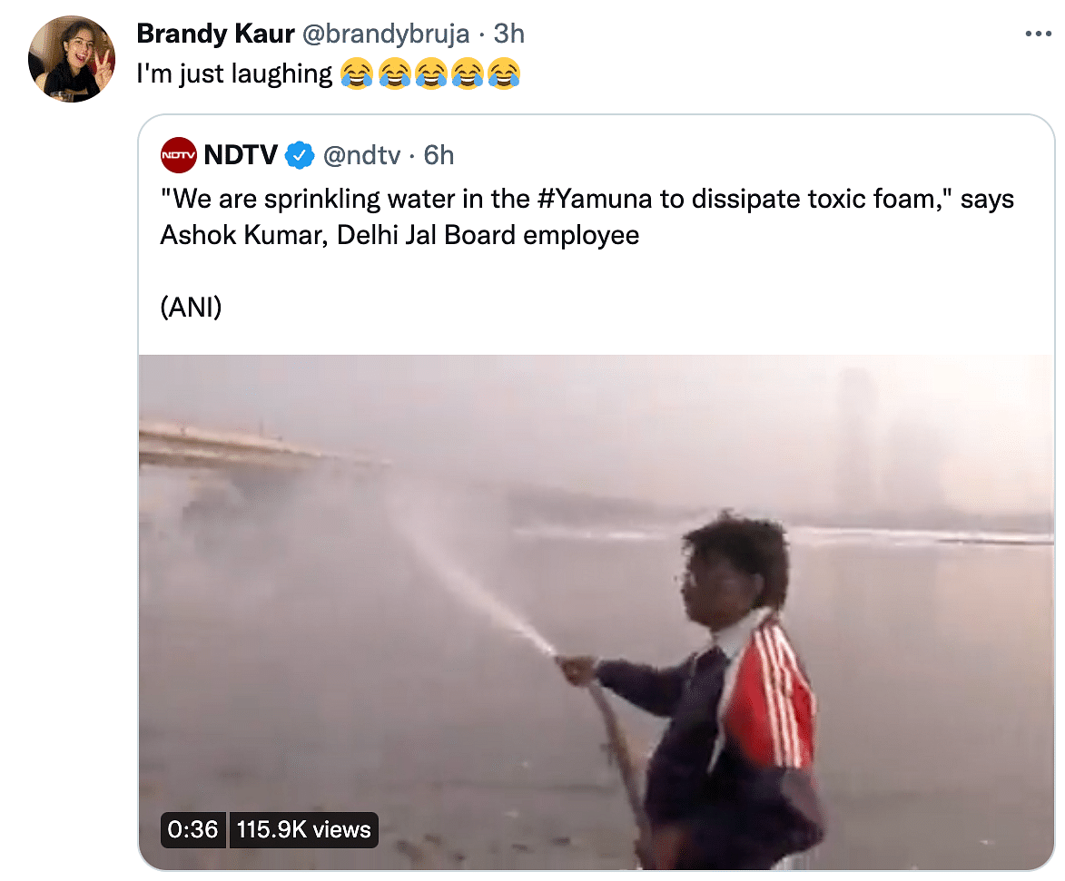 'RIP Science': Govt Sprays Water in Yamuna to Curb Toxic Foam, Twitter Reacts