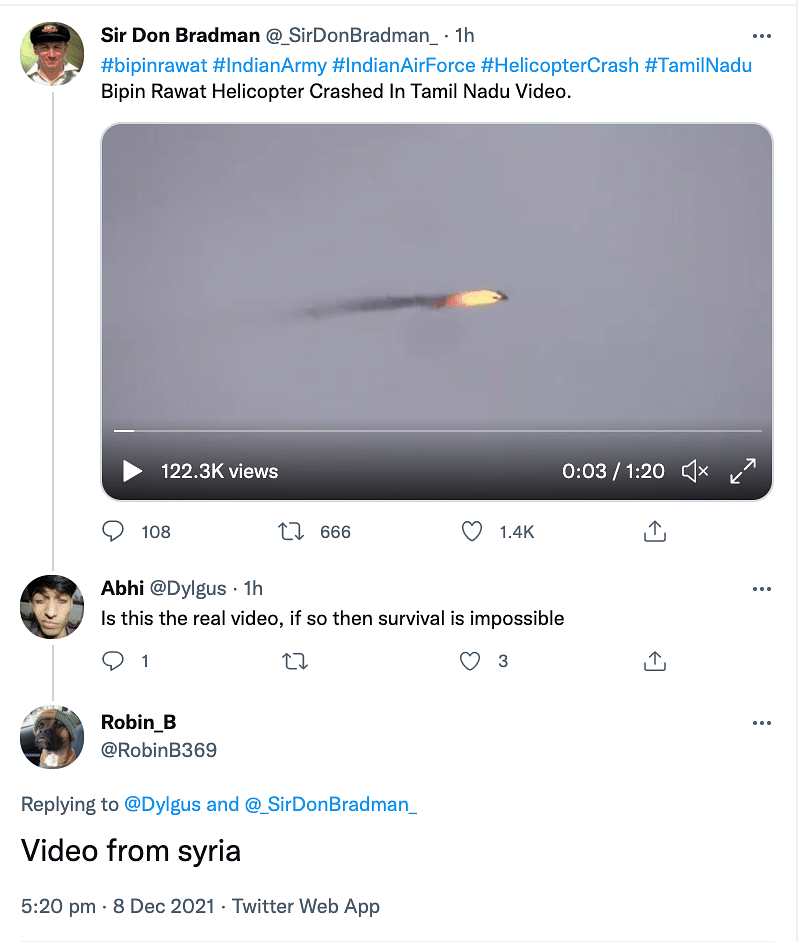 The viral video is from February 2020 when a helicopter belonging to the Syrian Arab Air Force was shot down.