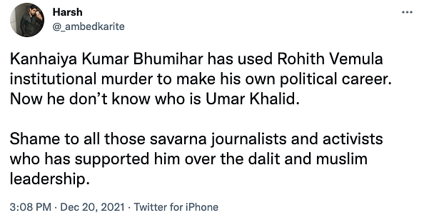 Several have called out Kanhaiya Kumar for showing "true colours" after joining active politics.