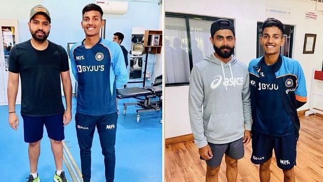 <div class="paragraphs"><p>India U19 Captain Yash  with Rohit Sharma and Ravindra Jadeja at the National Cricket Academy.</p></div>