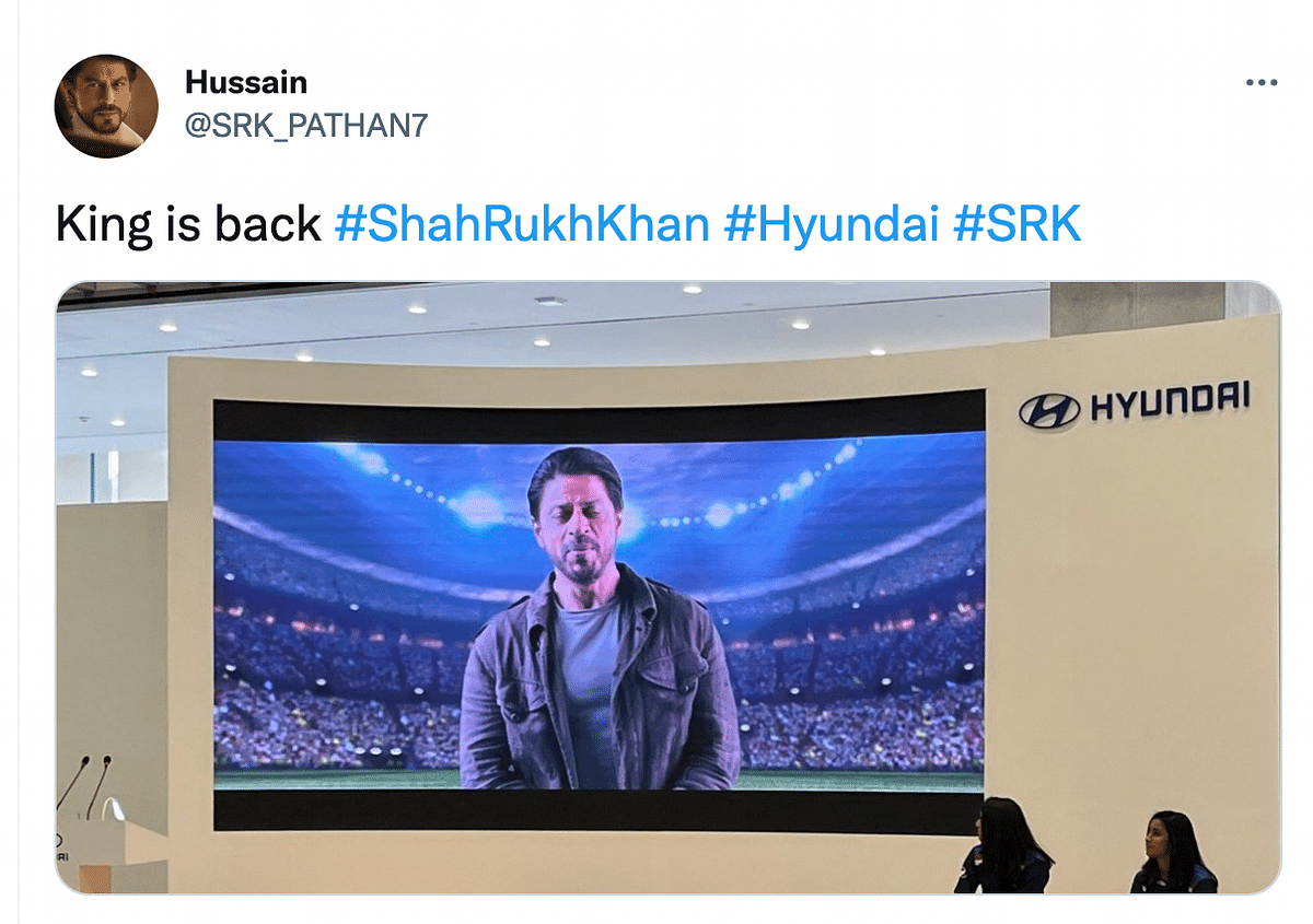 On Wednesday, Shah Rukh Khan made a virtual appearance at a car company's event.
