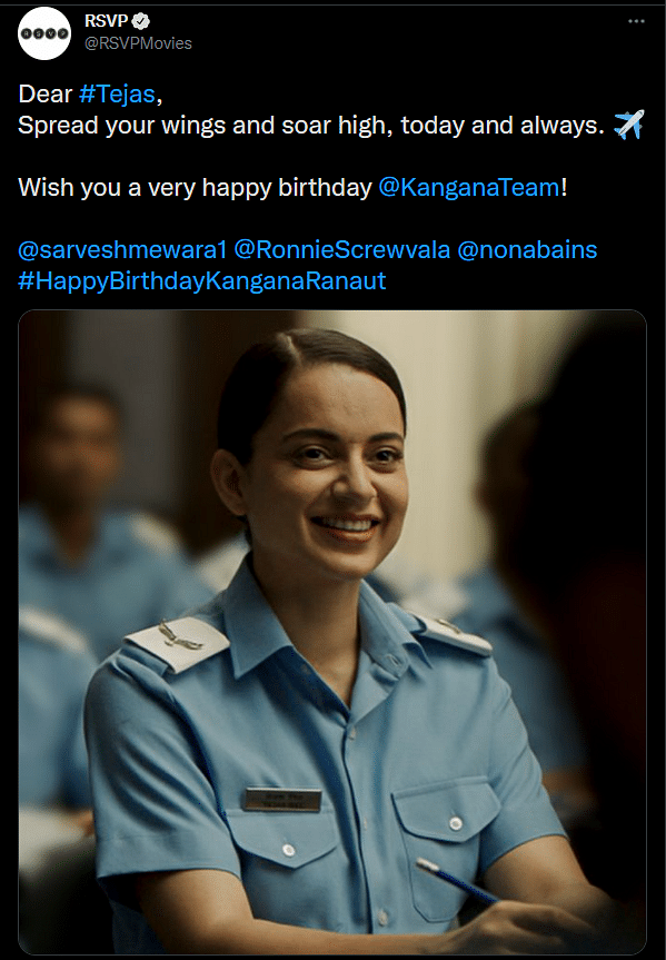 Kangana Ranaut plays the role of an Indian Air Force pilot Tejas Gill in 'Tejas''