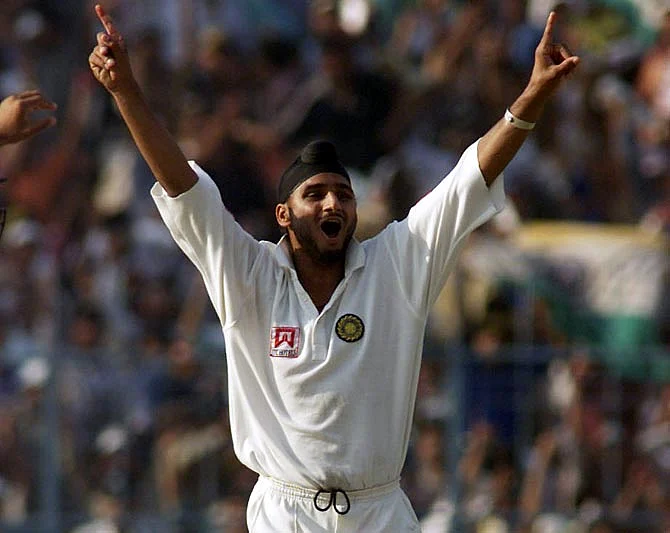 <div class="paragraphs"><p>Harbhajan Singh celebrates his hat-trick in Kolkata in 2001.</p></div>