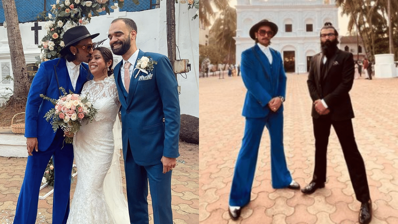Ranveer Singh looks dapper in a blue suit as he attends manager's wedding  in Goa - Entertainment News