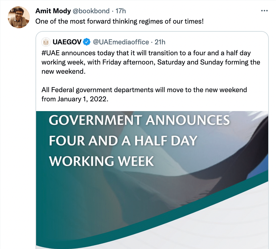 ‘Need to Move’: Twitter Reacts as UAE Announces Four and Half-Day Work Week