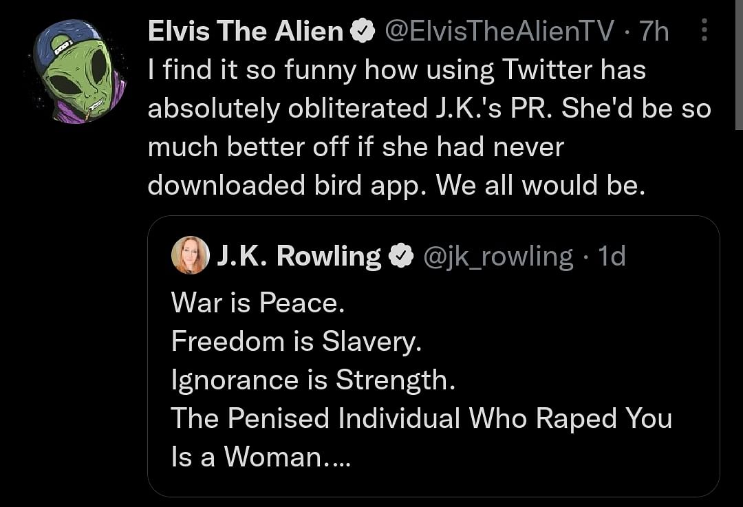'Trans women aren't a danger to society,' a user wrote in response to JK Rowling's tweet.