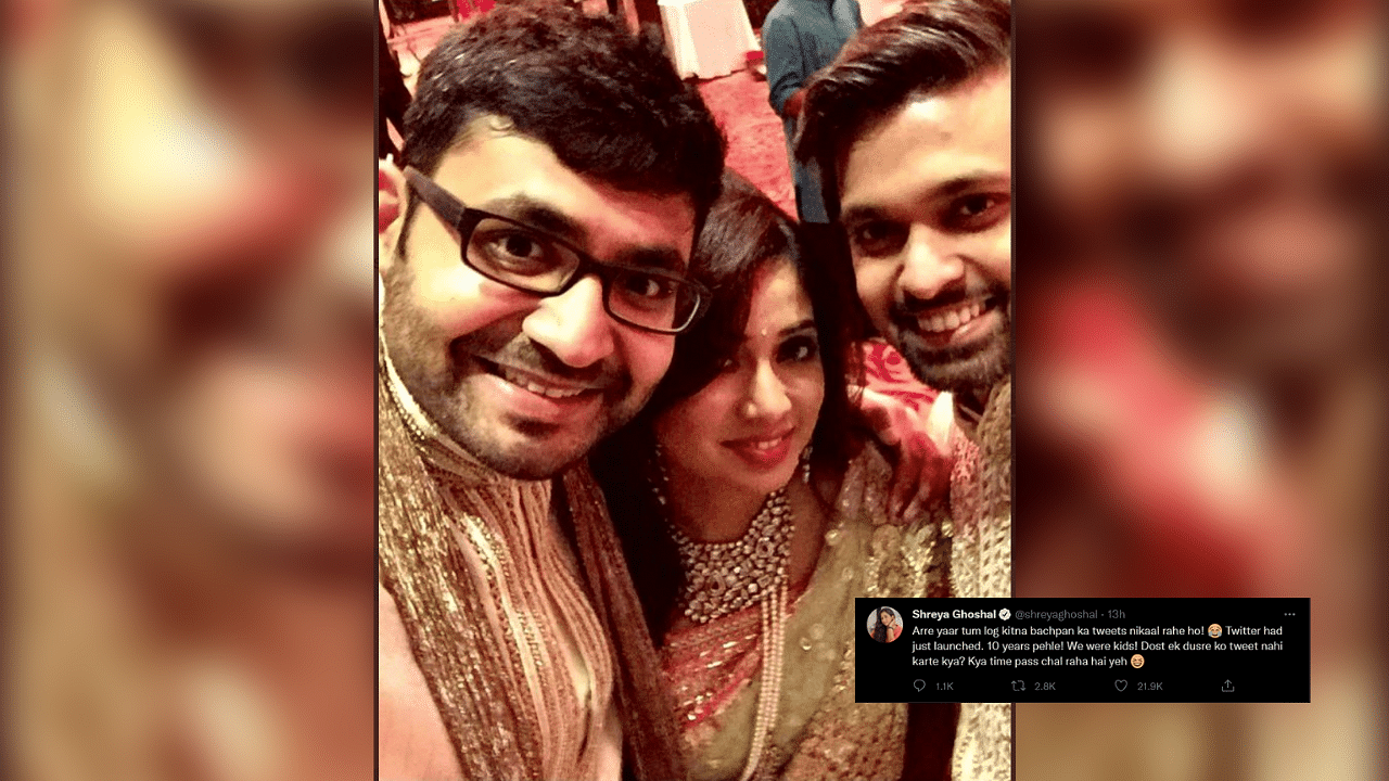 <div class="paragraphs"><p>Shreya Ghoshal with his childhood friend, Parag Agrawal, who took over as the CEO of Twitter.</p></div>