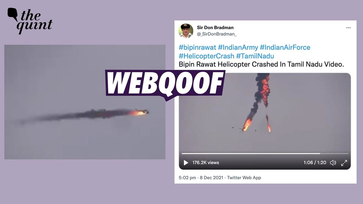 <div class="paragraphs"><p>An old video from 2020 is being used to falsely claim that it shows the helicopter crash that killed CDS General Bipin Rawat, his wife and 11 others.</p></div>