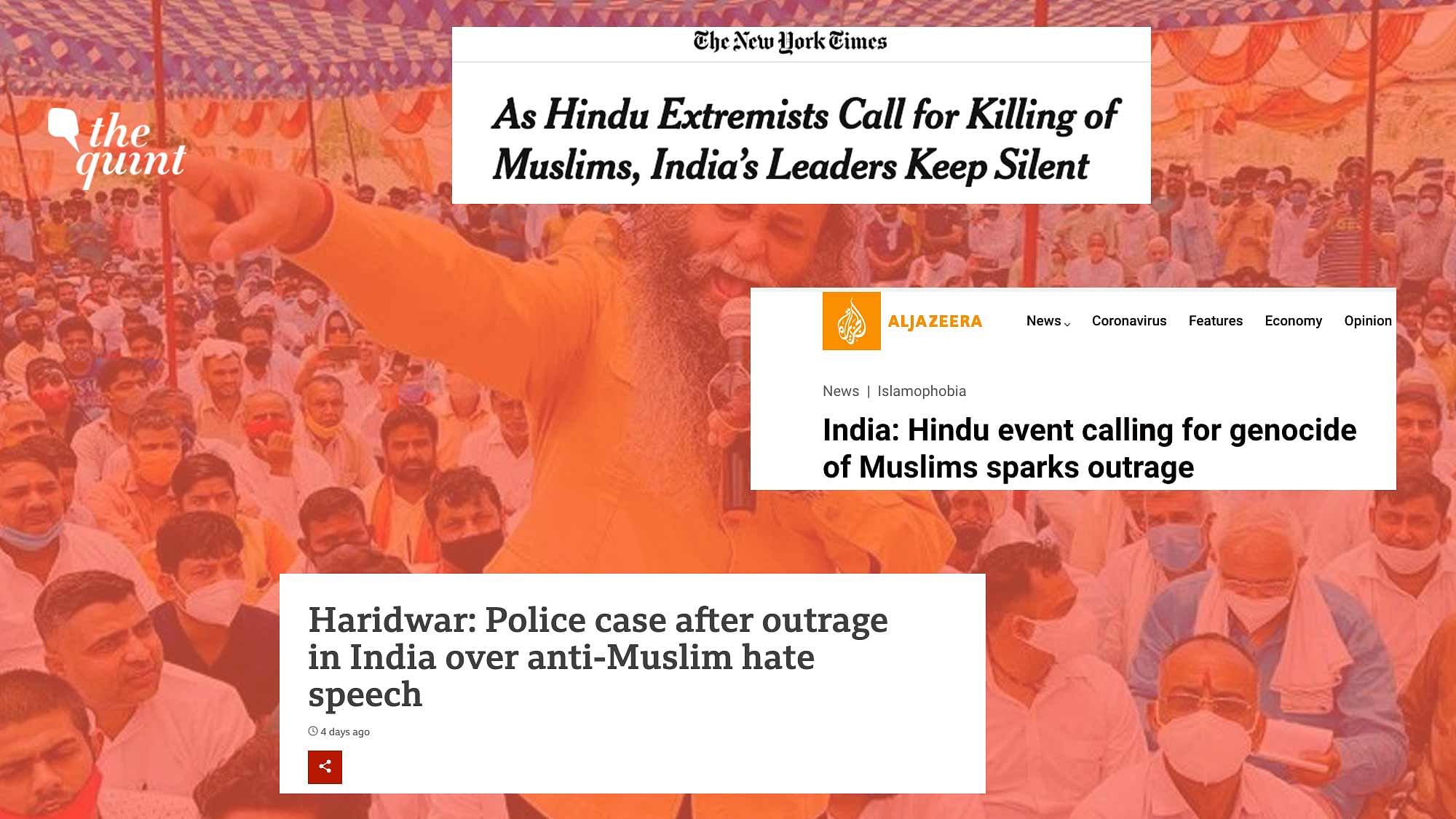<div class="paragraphs"><p>A three-day hate speech <a href="https://www.thequint.com/news/india/haridwar-yati-narsinghanand-organises-hate-speech-conclave">conclave</a> was organised by Hindutva leader Yati Narsinghanand in Uttarakhand's pilgrimage city of Haridwar from 17 to 19 December.</p></div>