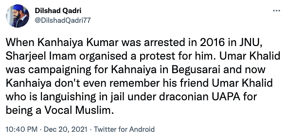 Several have called out Kanhaiya Kumar for showing "true colours" after joining active politics.