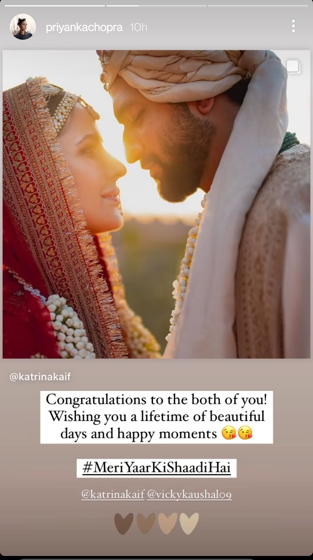 'Here’s raising a toast to the most gorgeous couple I know,' Neha Dhupia wished Katrina and Vicky.