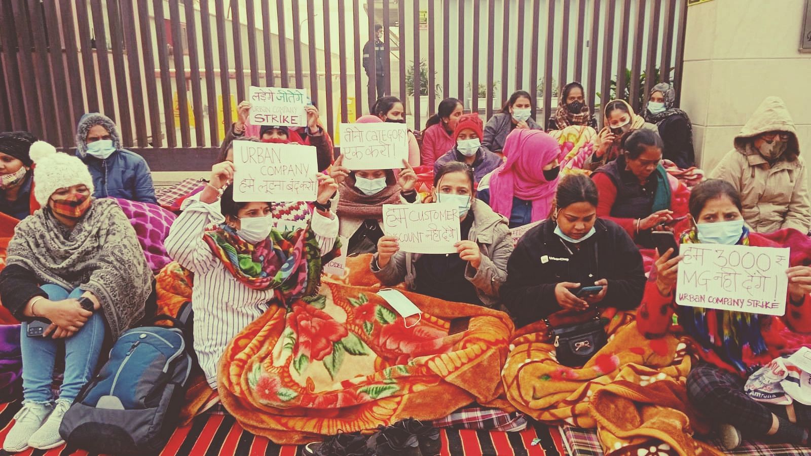 <div class="paragraphs"><p>Urban Company's gig workers protesting the company's newly introduced policy changes, which they claim will adversely effect their earnings and working hours.</p></div>