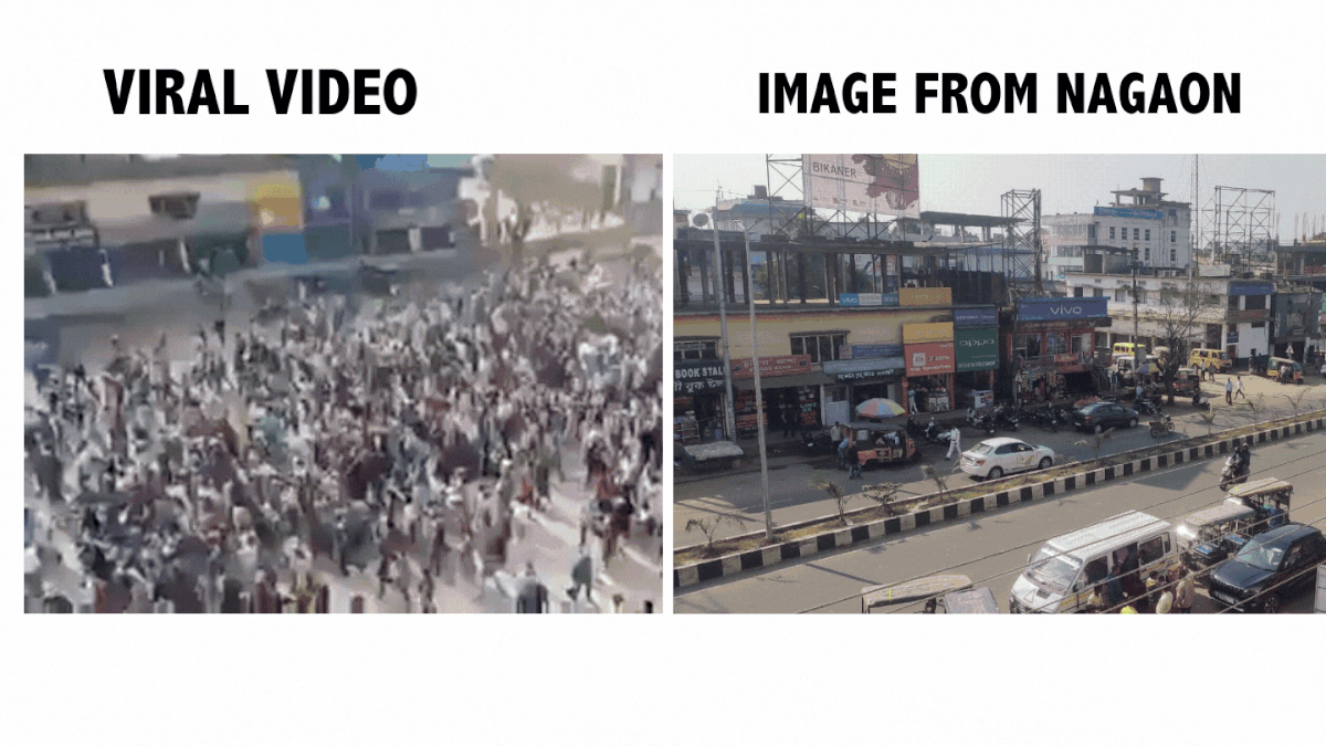 The video is from 2019 showing a demonstration against the Citizenship Amendment Act, 2019 in Nagaon, Assam. 
