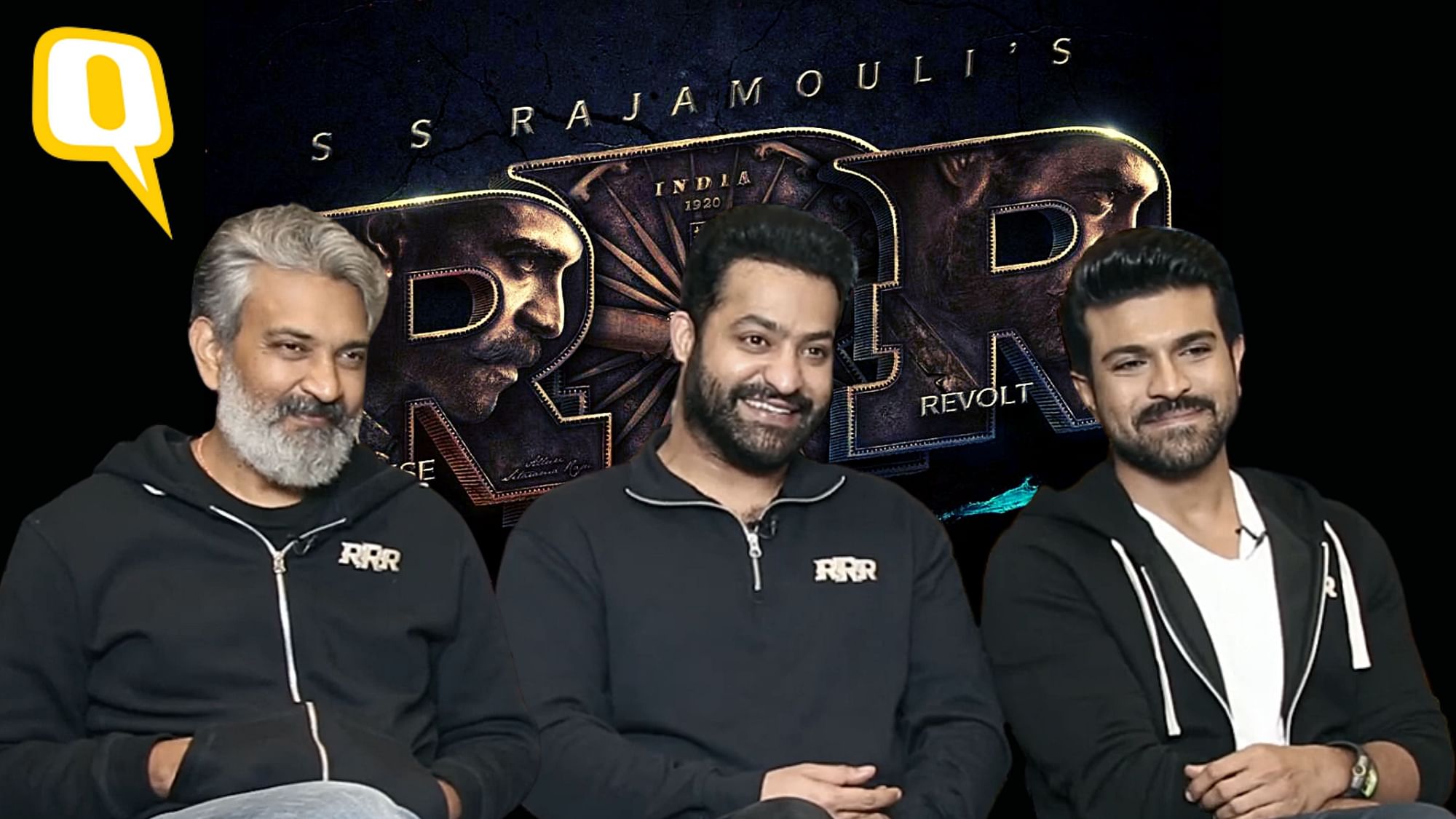 <div class="paragraphs"><p>SS Rajamouli, Jr NTR and Ram Charan talk about their latest film 'RRR'</p></div>
