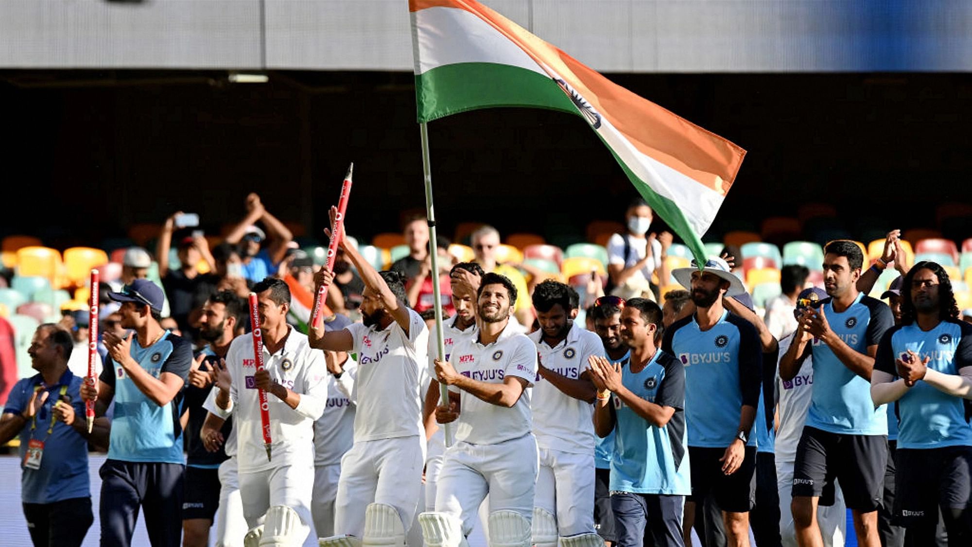 <div class="paragraphs"><p>India celebrate the series win in Australia&nbsp;</p></div>