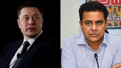 KT Rama Rao with Elon Musk.