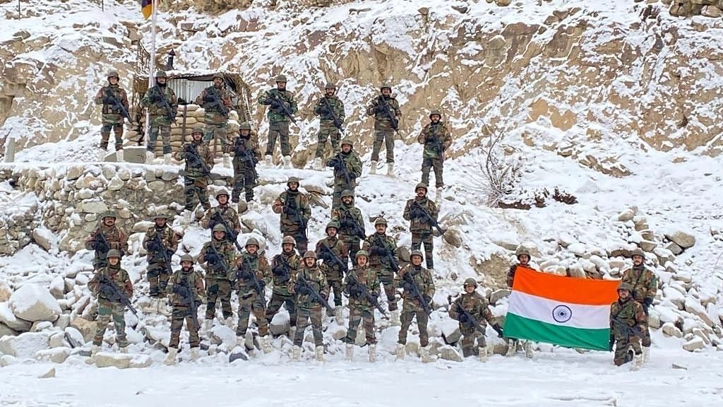 <div class="paragraphs"><p>Photos of the Indian Army hoisting the national flag on the Galwan Valley, on New Year day, flooded social media on Tuesday, 4 January.</p></div>
