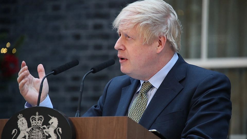 <div class="paragraphs"><p>Prime Minister Boris Johnson making his first statement upon returning to Downing Street in 2019.</p></div>