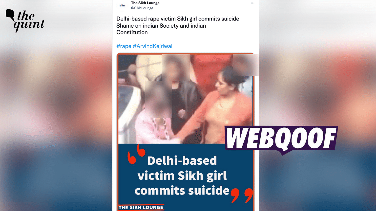 <div class="paragraphs"><p>Several posts on social media have falsely claimed that the girl, who was allegedly kidnapped, gang-raped, beaten up and then paraded on the streets in Delhi's Shahdara has died by suicide.</p></div>