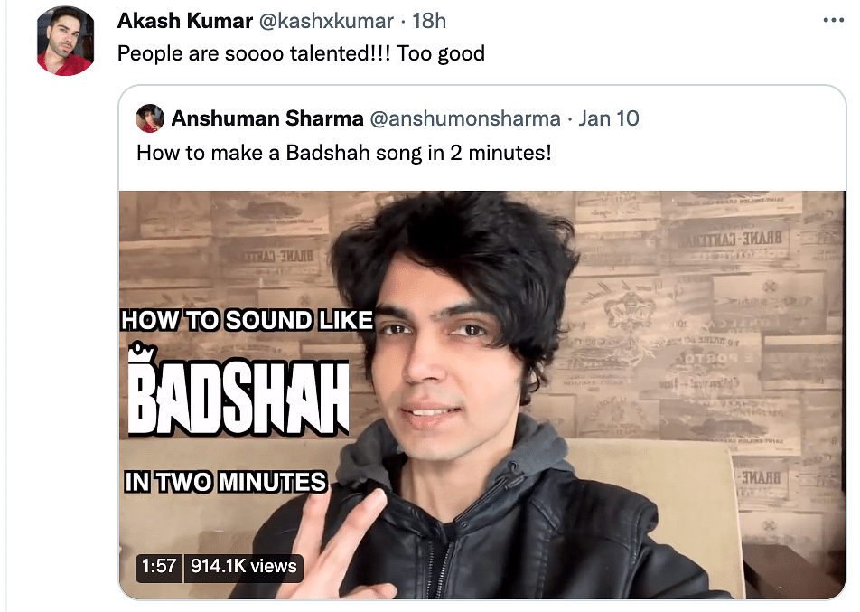 Anshuman Sharma has gone viral before for a similar video on Ritviz too.